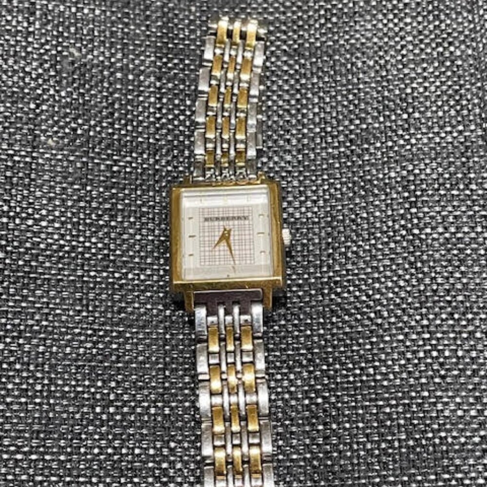 Woman's Burberry Watch - Two Toned, Gold & Silver, Square Face